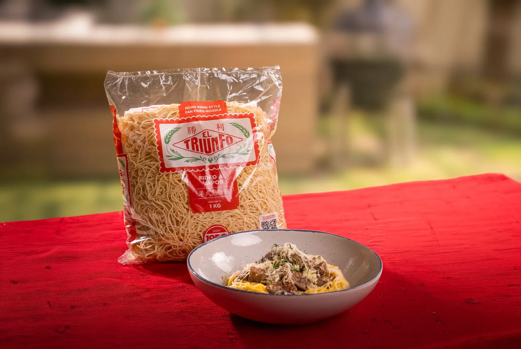 Carbonara con fideos El Triunfo