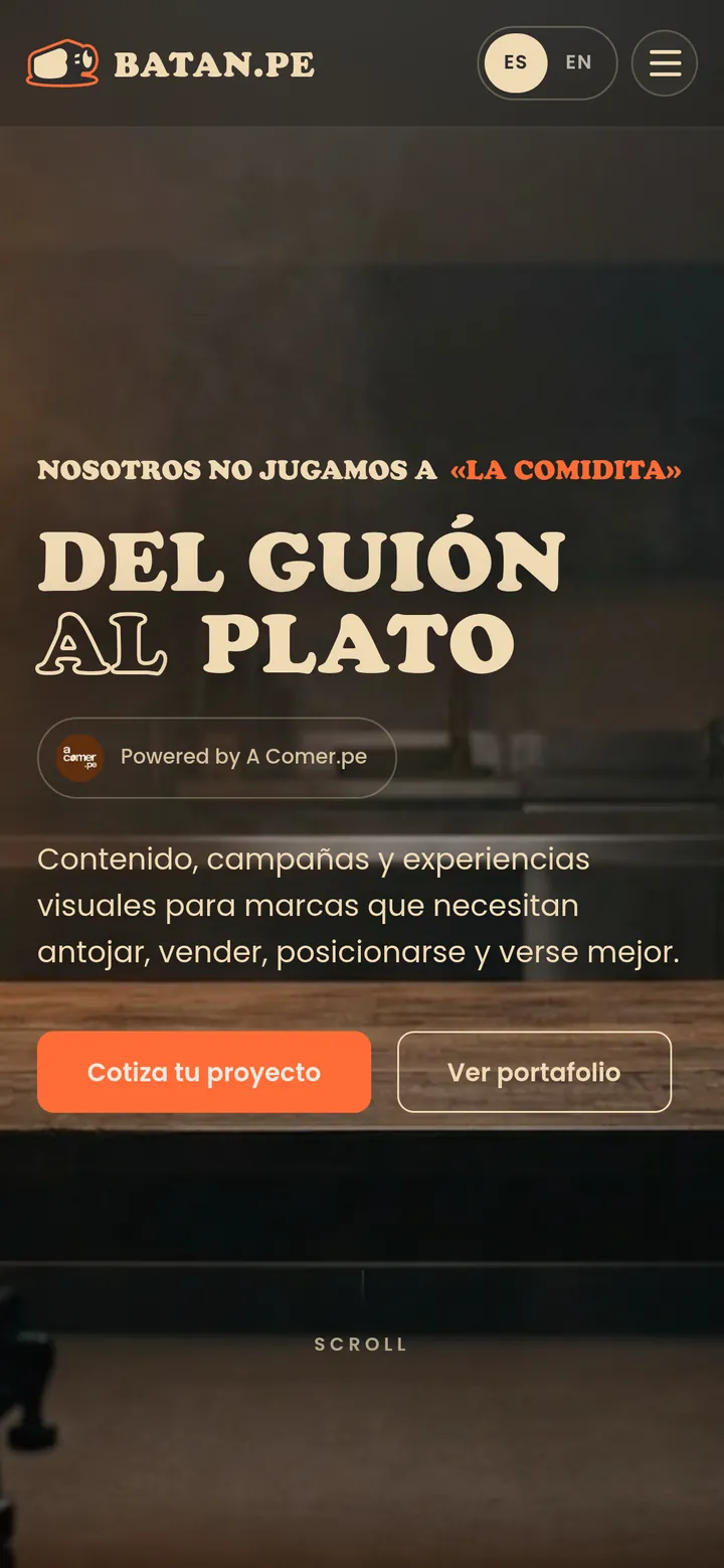 Inicio de Batan en celular