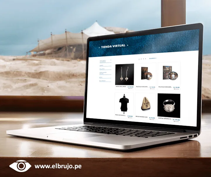Tienda virtual del complejo en una laptop