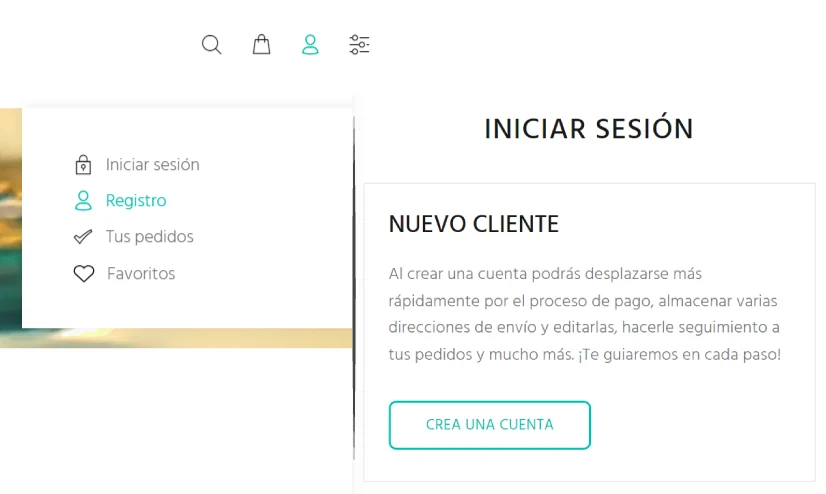 Nuevo acceso con opción de crear cuenta
