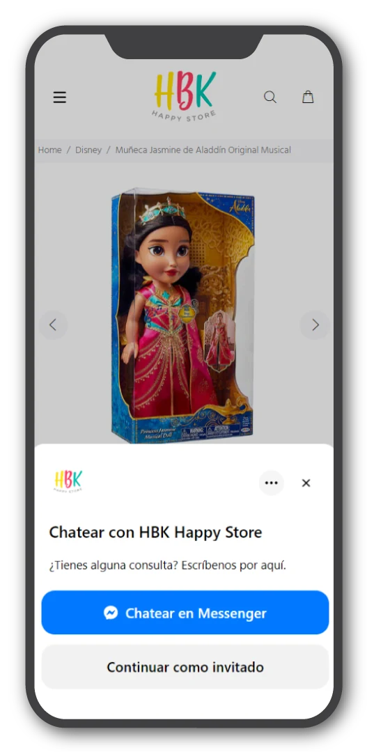 Chat abierto en celular